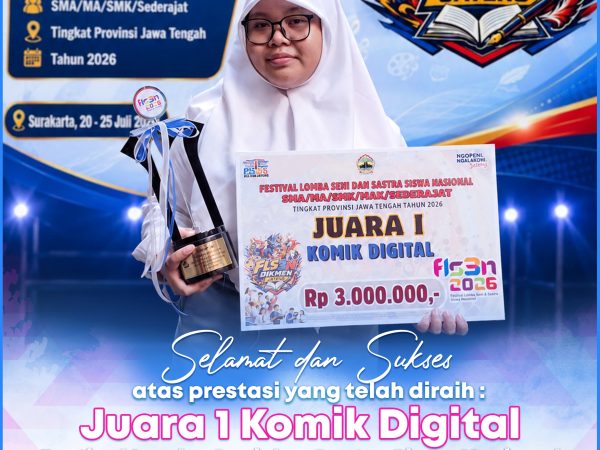 Selamat dan Sukses Juara 1 Komik Digital Lomba Seni dan Sastra Siswa Nasional
